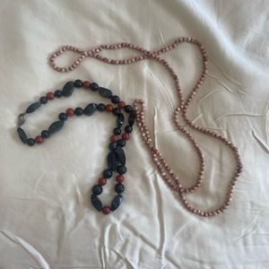 set of two vintage beaded necklaces
